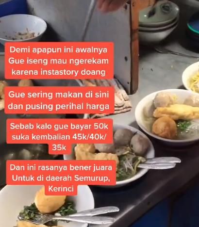 Tukang Bakso di Jambi Minta Dibayar Seikhlasnya