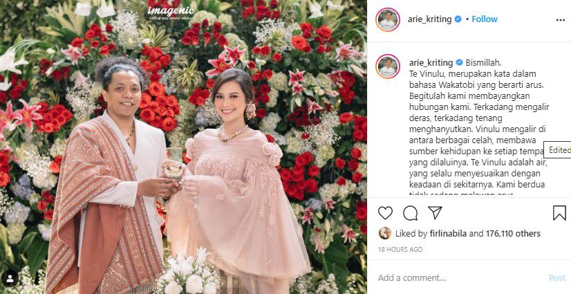 Arie Kriting dan Indah resmi menikah