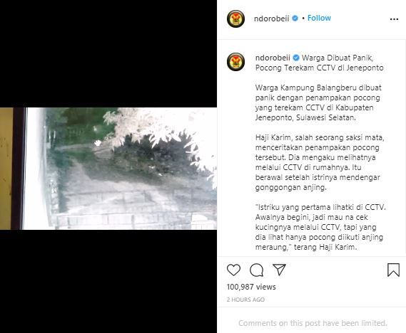 Heboh penampakan video pocong dikejar anjing.