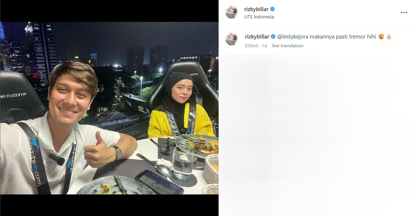 Unggahan terakhir  Rizky Billar bareng Lesti Kejora