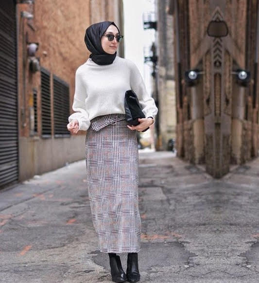 Ootd Hijab Rok Jeans Panjang