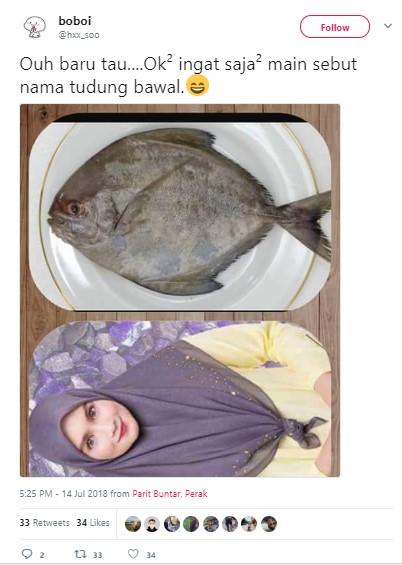 hijab ikan bawal