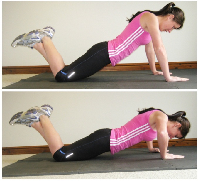 Cara mengecilkan lengan dengan push-up lutut