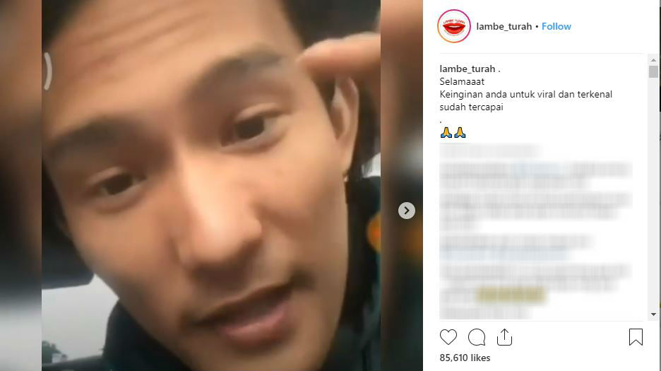 Kelvin dalam video langsung di Instagramnya