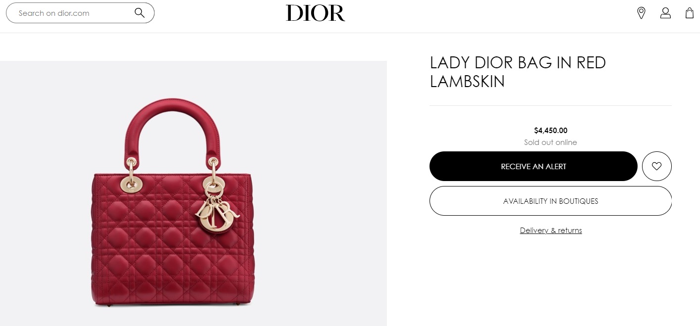 Lady Dior Bag in Red Lambskin