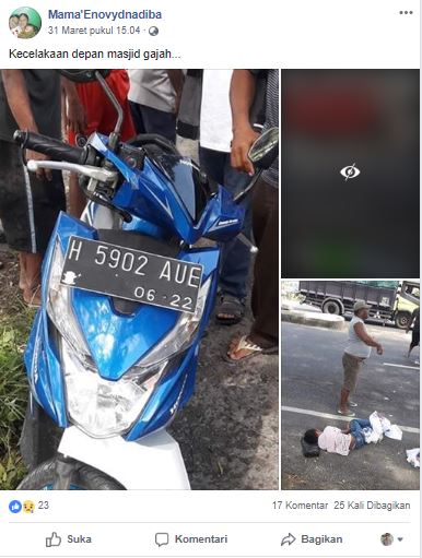 Tabrakan yang menimpa dua remaja di Demak, Jawa Tengah