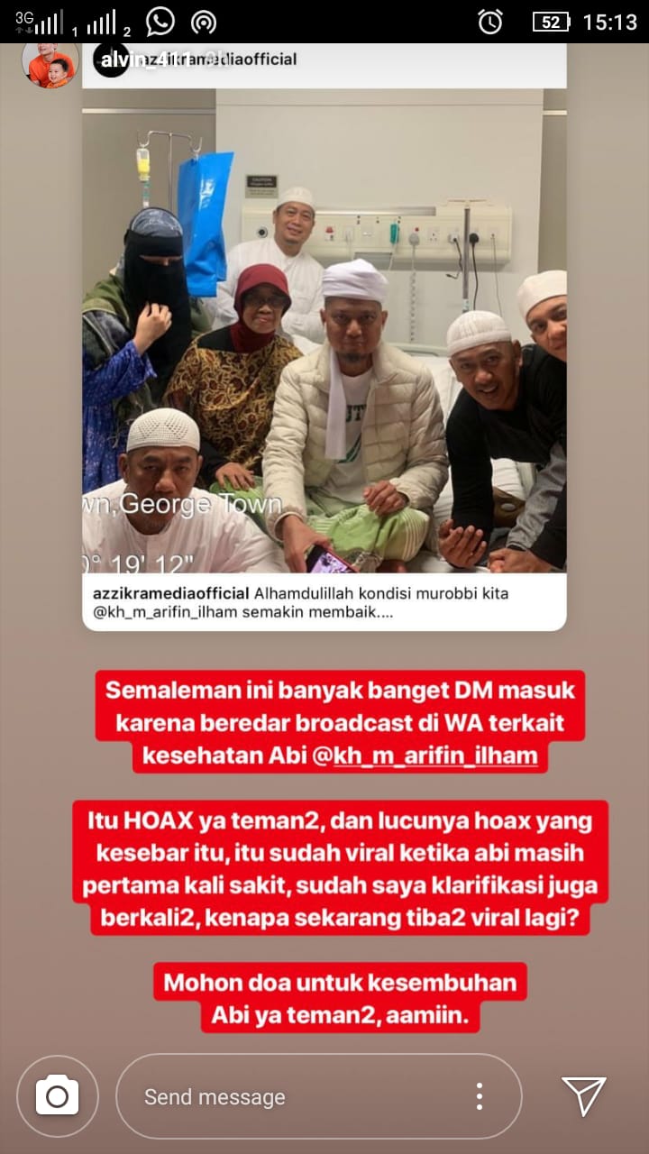 Alvin Faiz membantah ayahnya meninggal dunia.