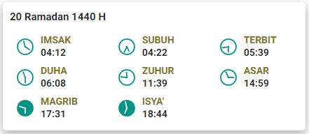 Jadwal buka puasa 20 Ramadan 1440 H Semarang