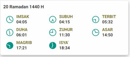 Jadwal buka puasa 20 Ramadan 1440 H Malang