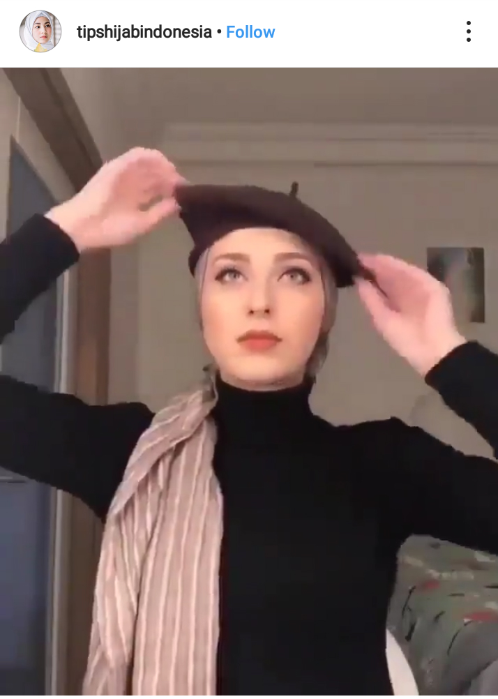 hijab topi beret