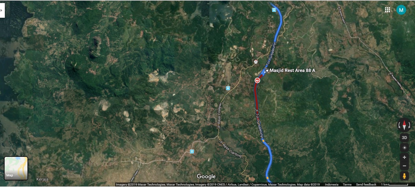 Tabrakan di Tol Purbaleunyi (Foto: Google Maps)