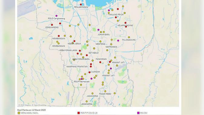  Peta Sebaran Corona di DKI Jakarta