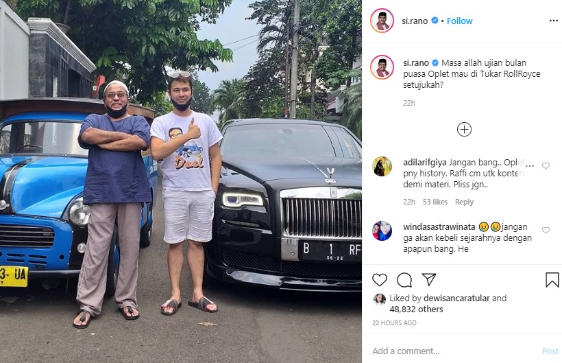 Mobil rano karno ditawar raffi Ahmad