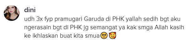 Sudah 3 kali konten TikTok cerita tentang PHK pramugari Garuda Indonesia.