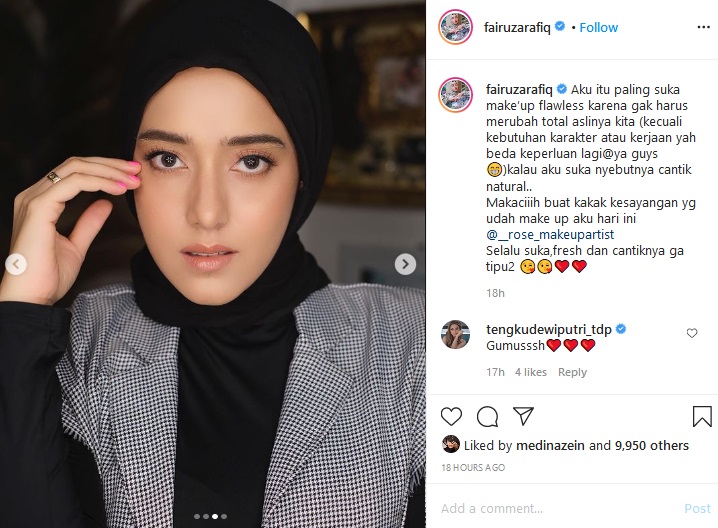 Tanpa Makeup Tebal Cantiknya Fairuz A Rafiq Dengan Makeup Natural Hijab Dream Co Id