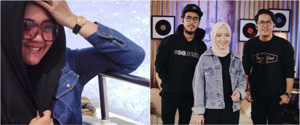 Sulis dan Nissa Sama-sama Memakai Jaket Jeans