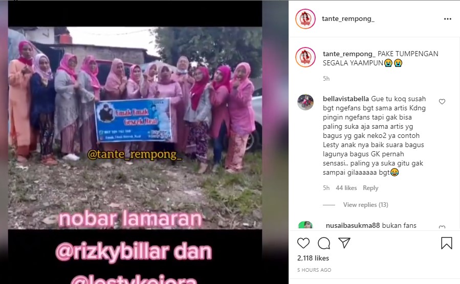 Syukuran lamarLesti dan Rizky Billar