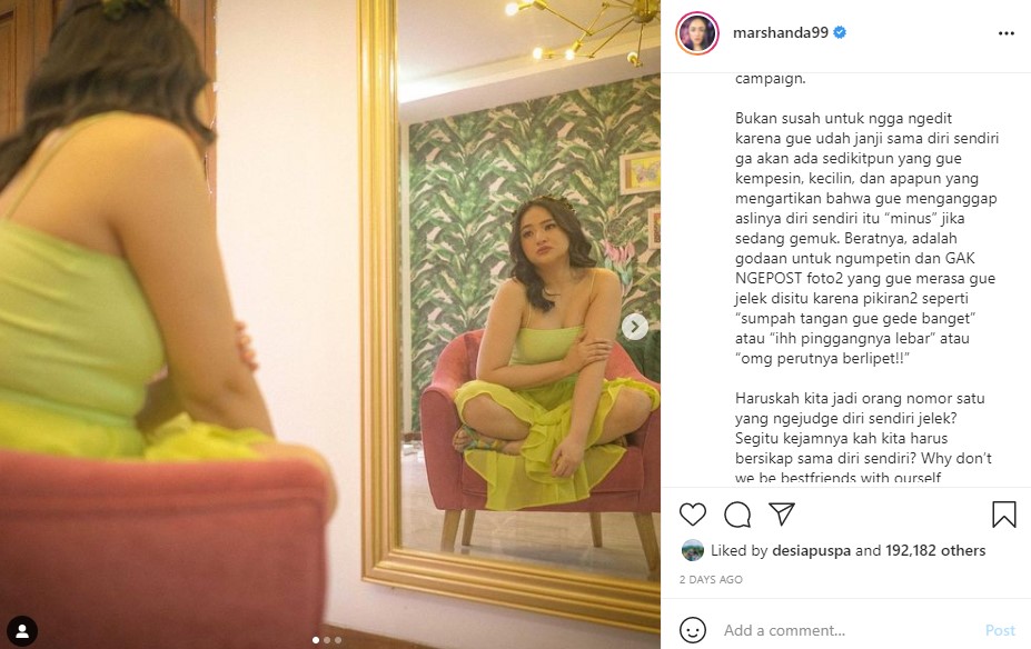 Marshanda Kampanyekan Body Positivity