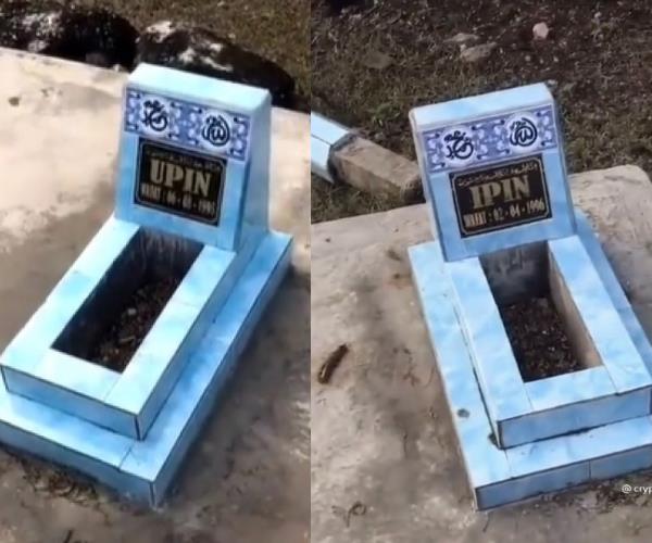 Dua makam anak kecil diduga miliki Upin dan Ipin di dunia nyata.