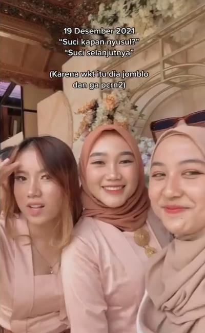 Wanita dapat jodoh usai didoakan cepat nyusul nikah.