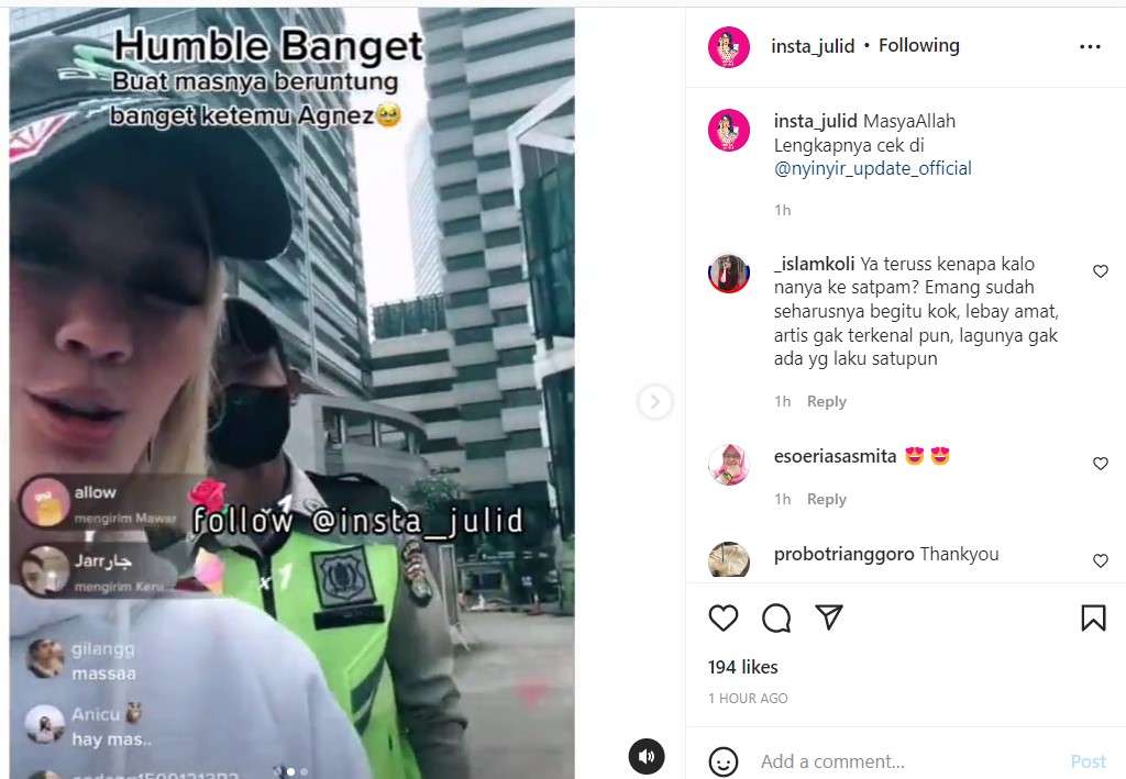 Agnez Mo dan satpam