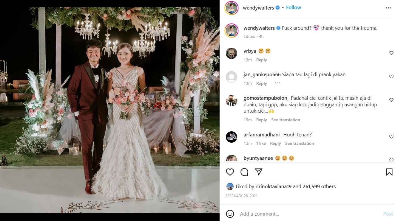 Unggahan baru Wendy istri Reza Arap