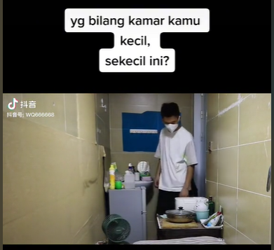 Penampakan Kamar Kos Super Sempit, Kasur dan Dapur Jadi Satu