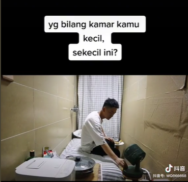 Penampakan Kamar Kos Super Sempit, Kasur dan Dapur Jadi Satu