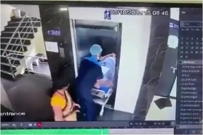 Tense Moments of Hospital Elevator Collapse