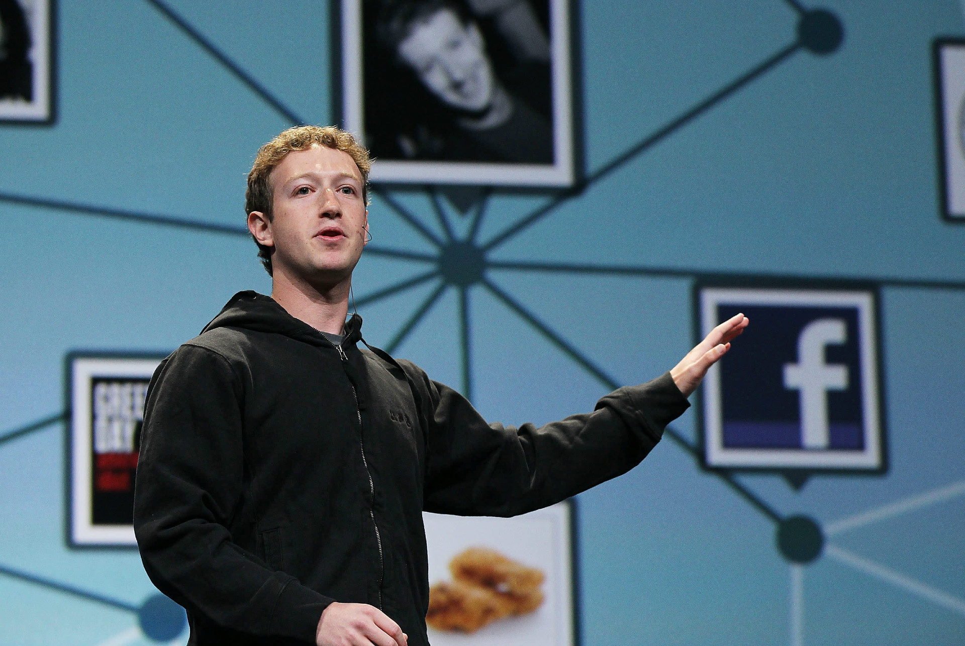 Zuckerberg during the launch of Open Graph