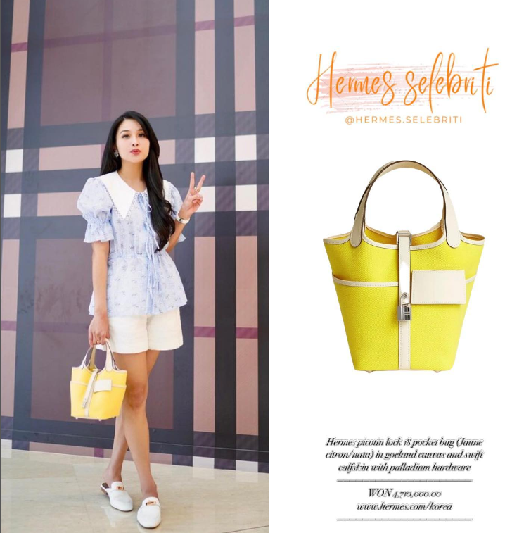 Intip Gaya Stylish Sandra Dewi Tenteng Hermes Lindy Mini Bag, Satu