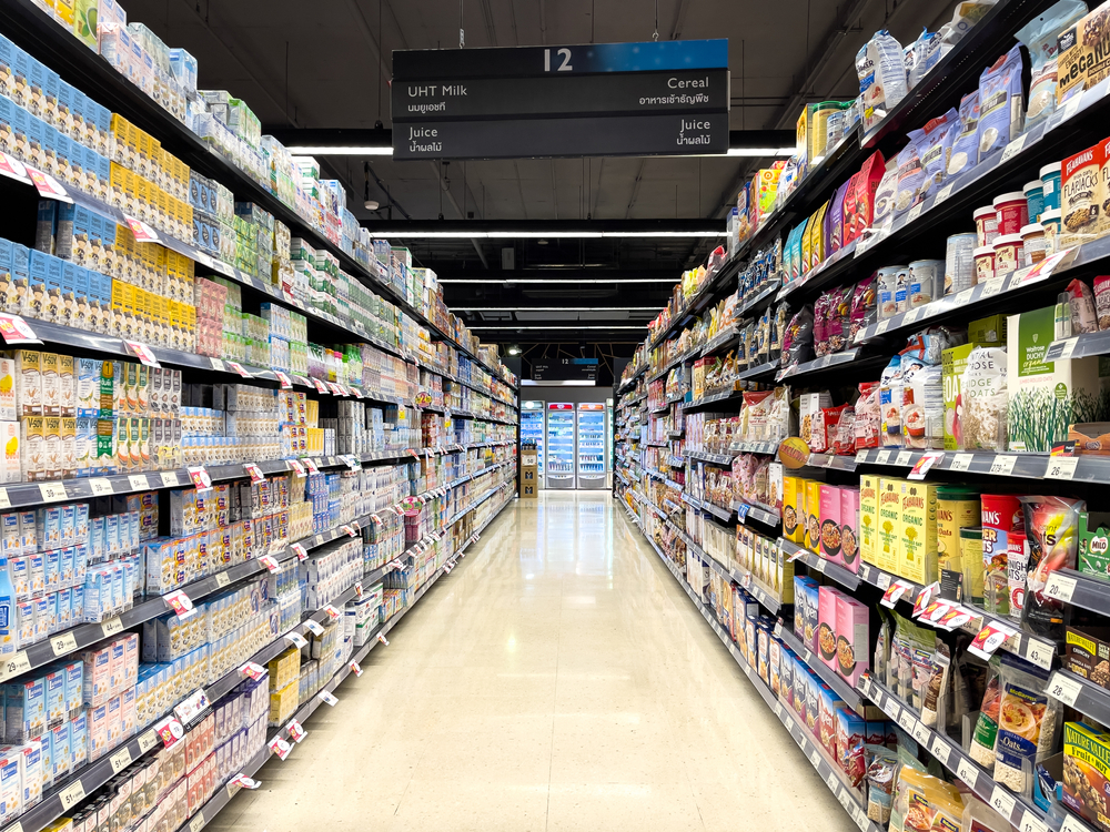 Milk Storage Rack in Supermarket