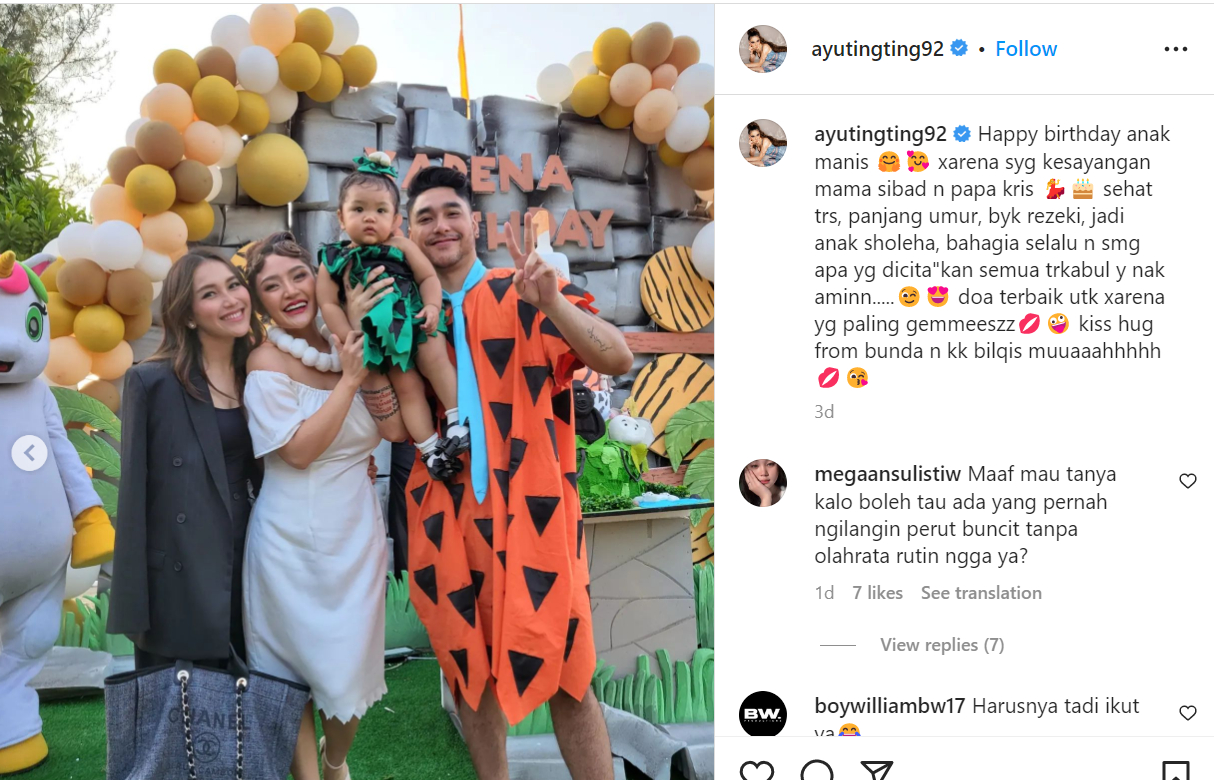 Ayu Ting Ting hadir di Ultah anak Siti Badriah