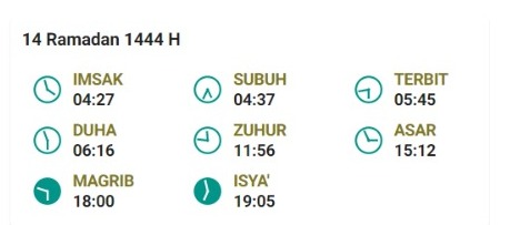 iftar schedule