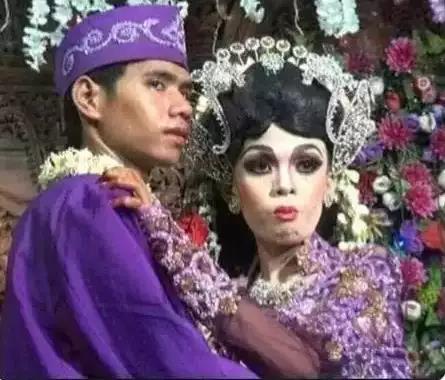 Failed makeup of the bride on her wedding day.