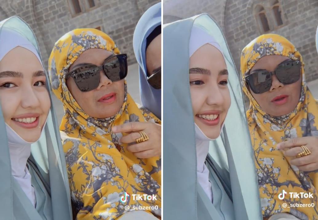 Viral emak-emak meets beautiful Muslimah like an angel descending to Earth in Mecca.