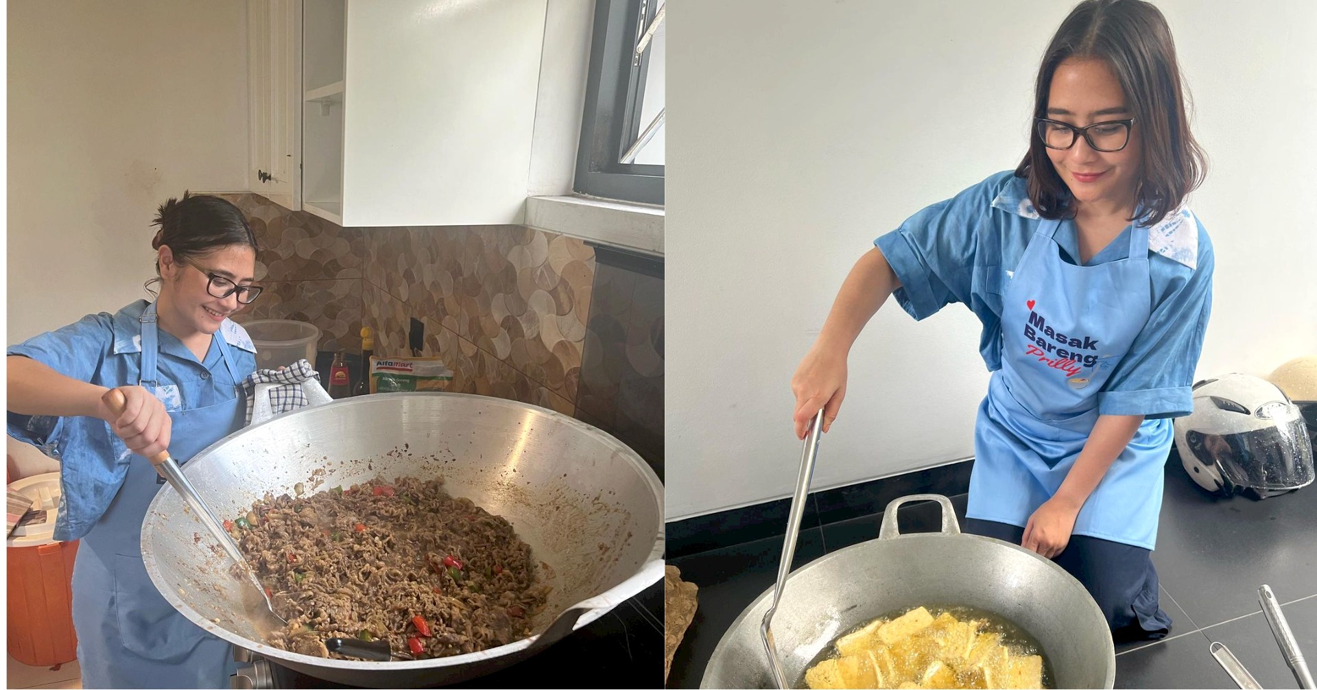 Picture of Prilly cooking for orphaned children