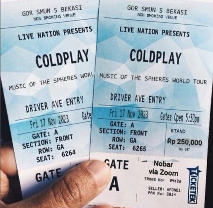 Heboh! Ipar Eks Panglima TNI Pamer Tiket Coldplay, Lokasinya Bukan di GBK
