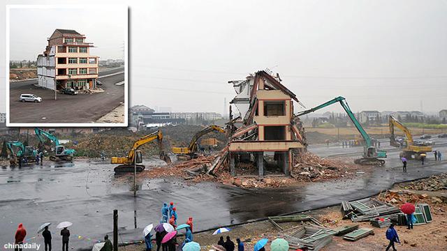 house refusing to be demolished