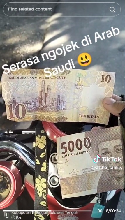 Passenger Mistakenly Pays with Riyal, Motorcycle Taxi Driver Feels Like He's in Saudi Arabia