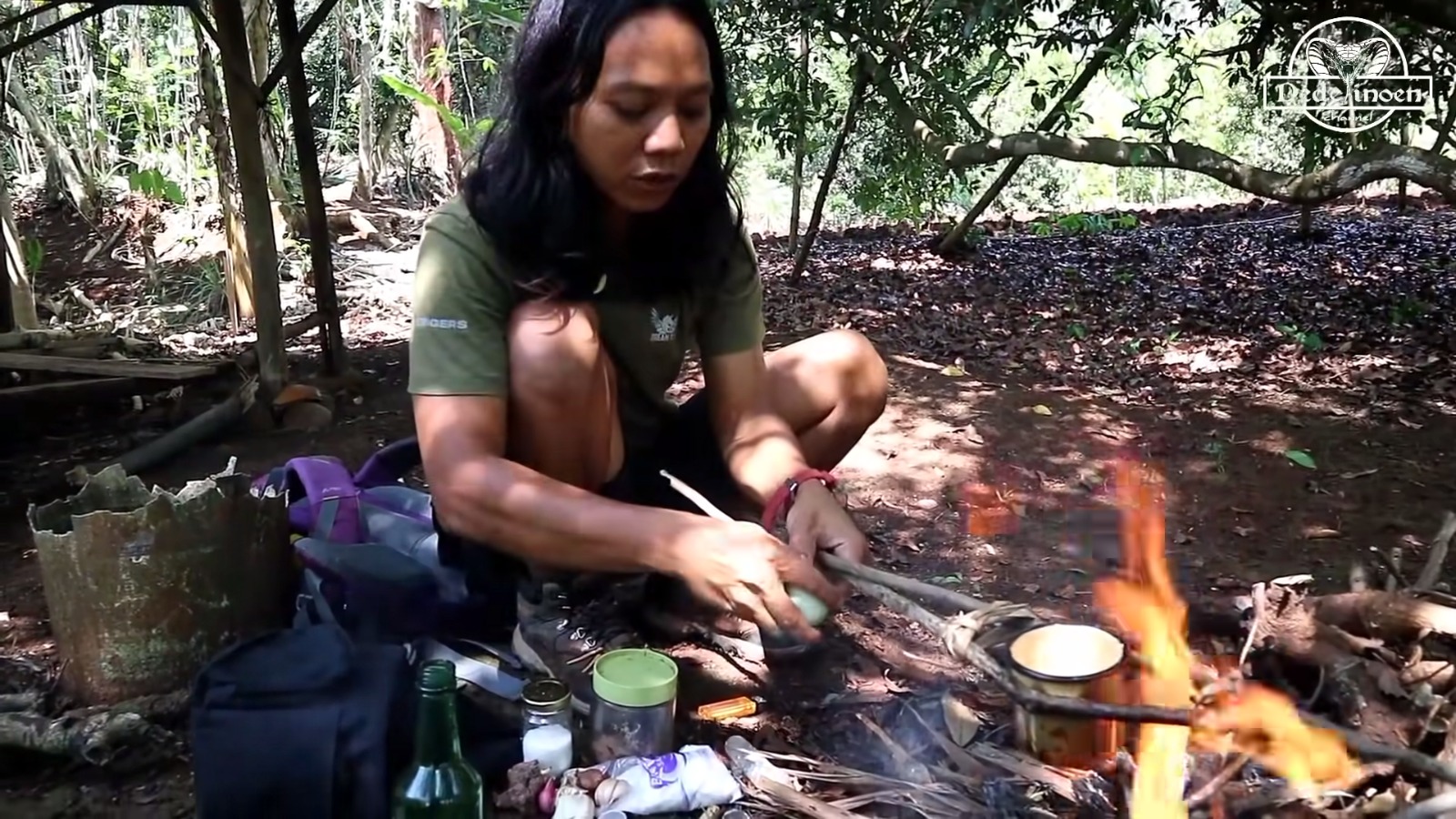 YouTuber Explores Haunted Forest, Cooks Offerings Found Under a Big Tree Near a Grave