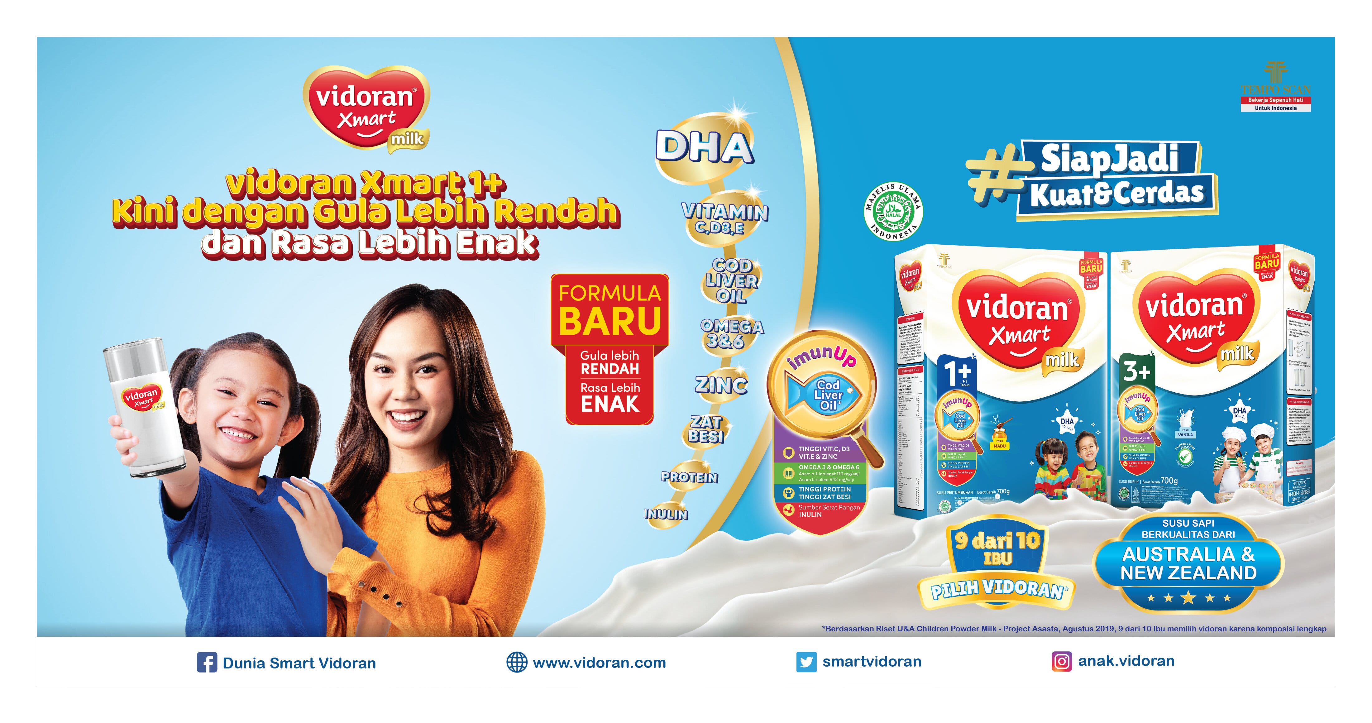 Fulfill Your Child's Nutrition with vidoran Xmart, Quality Milk with imunUp Formula