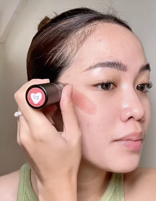 Applying Cream Blush