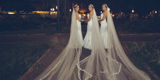 3 Gadis Kembar Identik Nikah Bersama Pasangannya Bingung 