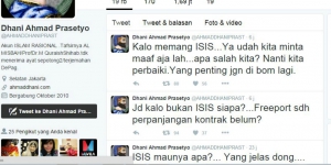 Twitter Dhani: Kalau Memang ISIS, Kita Minta Maaf Aja..
