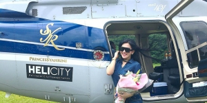 Ogah Macet, Syahrini Sewa Helikopter Balik Mudik ke Jakarta