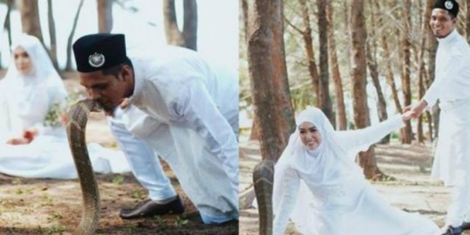 Cium Kobra Konsep Foto Prewedding Ekstrem Ini Viral 