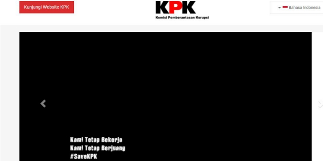 Website KPK Ditutupi Banner Hitam, Tertulis Sebuah Pesan Khusus