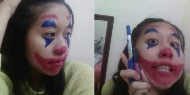 Bikin Makeup Joker, Wajah Cewek Ini Berakhir 'Zonk', Nyesel Banget!