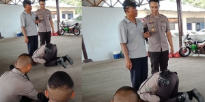 Viral Polisi Anak Penjual Sate di Palu Sujud di Kaki Sang Ayah